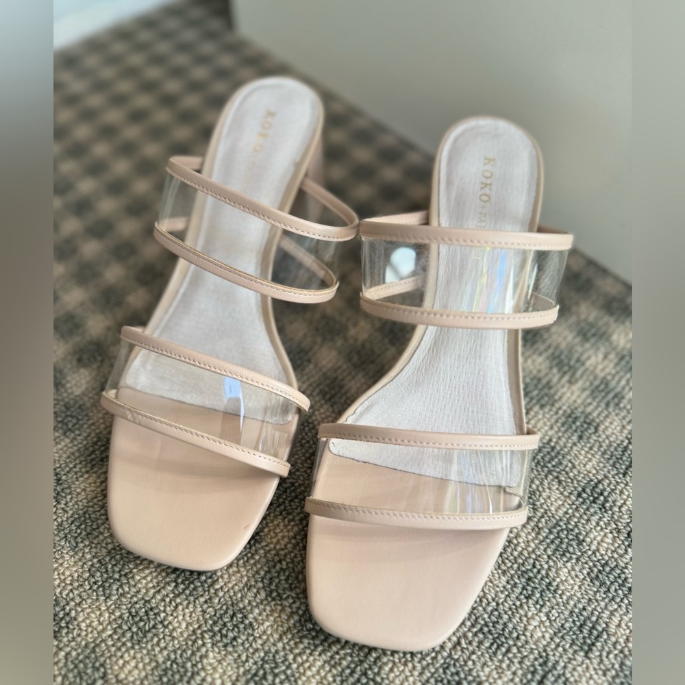KOKO + PALENKI Ghost Nude & Clear Sandal / Mule Size 8.5 - Picture 3 of 3